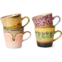 HKliving HKliving - 70's Americano Tassen, 270 ml, radiant (4er-Set)