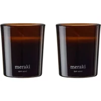 Meraki Meraki - Duftkerze, Ø 6 cm, Dark wood (2er-Set)