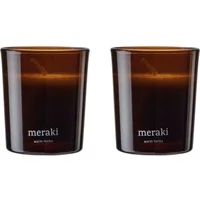 Meraki Meraki - Duftkerze, Ø 6 cm, Warm tonka (2er-Set)