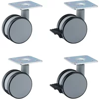 Müller Small Living Müller Small Living - Vertiko Rollen, silbergrau schwarz (4er Set)