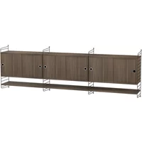String Furniture String - Wandschrank, 240 x 75 x 30 cm, Walnuss / schwarz