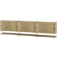 String Furniture String - Wandschrank, 240 x 75 x 30 cm, Eiche / weiß