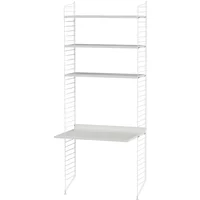 String Furniture String - Arbeitsplatzkombination, 78 x 200 x 30 cm, weiß / weiß