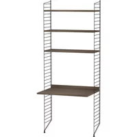 String Furniture String - Arbeitsplatzkombination, 78 x 200 x 30 cm, Walnuss / schwarz