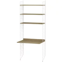 String Furniture String - Arbeitsplatzkombination, 78 x 200 x 30 cm, Eiche / weiß