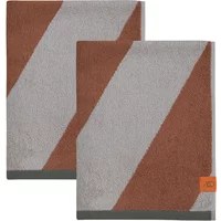 Mette Ditmer Mette Ditmer - Diagonal Gästehandtuch, 40 x 55 cm, brick (2er-Set)