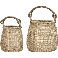 House Doctor House Doctor - Cesta Aufbewahrungskorb M, Seegras natur (2er-Set)