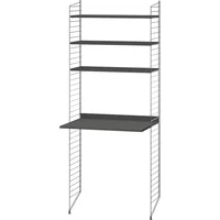 String Furniture String - Arbeitsplatzkombination, 78 x 200 x 30 cm, dunkelgrau / dunkelgrau