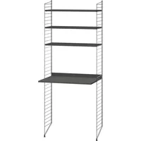 String Furniture String - Arbeitsplatzkombination, 78 x 200 x 30 cm, dunkelgrau / schwarz