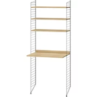 String Furniture String - Arbeitsplatzkombination, 78 x 200 x 30 cm, Eiche / dunkelgrau