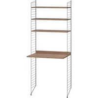 String Furniture String - Arbeitsplatzkombination, 78 x 200 x 30 cm, Walnuss / dunkelgrau