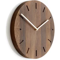 applicata applicata - Watch:Out Wanduhr, Eiche geräuchert / Messing