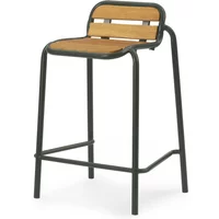 Normann Copenhagen Normann Copenhagen - Vig Outdoor Barstuhl, H 65 cm, Robinie natur / dunkelgrün