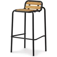 Normann Copenhagen Normann Copenhagen - Vig Outdoor Barstuhl, H 75 cm, Robinie natur / schwarz