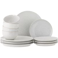 Bloomingville Bloomingville - Addison Geschirr Dinner-Set, weiß (12-tlg.)