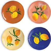 &klevering &klevering - Lemon Teller, Ø 16 cm, mehrfarbig (4er-Set)