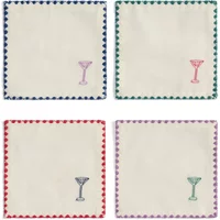 &klevering &klevering - Zigzag Cocktailserviette, 12 x 12 cm, mehrfarbig (4er-Set)