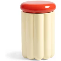 &klevering &klevering - Charlo Vorratsdose, Ø 14,5 x 20 cm, off-white / rot