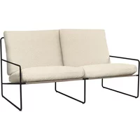 Ferm Living Ferm Living - Desert Outdoor 2-Sitzer Sofa, schwarz / off-white (Pure Bouclé)