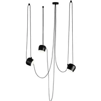 Flos Flos - AIM Small LED-Pendelleuchte mit Baldachin, schwarz (3-flammig)