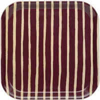 Marimekko Marimekko - Piccolo Tablett 20 x 20 cm, natur / burgundy