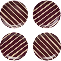 Marimekko Marimekko - Piccolo Glasuntersetzer Ø 9 cm, natur / burgundy (4er-Set)