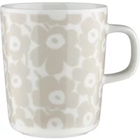 Marimekko Marimekko - Oiva Pikkuinen Unikko Becher mit Henkel 250 ml, weiß / straw