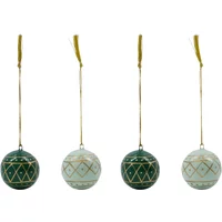 House Doctor House Doctor - Mach Ornament, Ø 4 cm, dunkelgrün / minzgrün (4er-Set)
