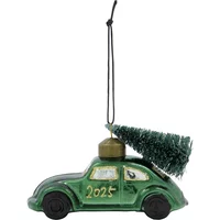 House Doctor House Doctor - Xmas Cars Deko-Autos, 5,5 cm, grün / gold
