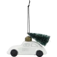 House Doctor House Doctor - Xmas Cars Deko-Autos, 5,5 cm, weiß / silber