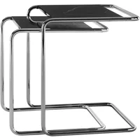 Thonet Thonet - JS. THONET a personal Interpretation by Jil Sander B 97 Serious Satztisch-Set, Glossy Titan / Marmor Nero Marquina (2er-Set)