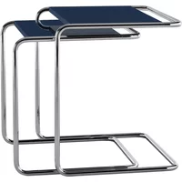 Thonet Thonet - JS. THONET a personal Interpretation by Jil Sander B 97 Serious Satztisch-Set, Glossy Titan / high-gloss graphite blue (2er-Set)
