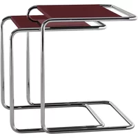 Thonet Thonet - JS. THONET a personal Interpretation by Jil Sander B 97 Serious Satztisch-Set, Glossy Titan / high-gloss graphite ruby red (2er-Set)