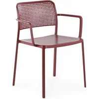 Kartell Kartell - Audrey Gartenarmlehnstuhl, burgunderrot