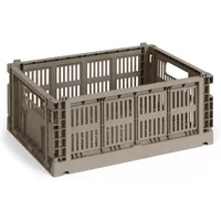 Hay HAY - Colour Crate Korb M, 34,5 x 26,5 cm, warm grey, recycled