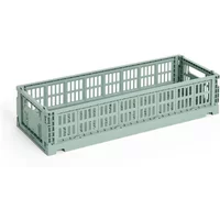 Hay HAY - Colour Crate Korb Mini Oblong, salbeigrün, recycled