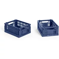 Hay HAY - Colour Crate Korb Mini, 17 x 13 cm, dunkelblau, recycled (2er-Set)