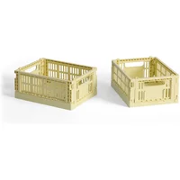 Hay HAY - Colour Crate Korb Mini, 17 x 13 cm, hellgelb, recycled (2er-Set)