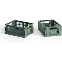 Hay HAY - Colour Crate Korb Mini, 17 x 13 cm,salbeigrün, recycled (2er-Set)