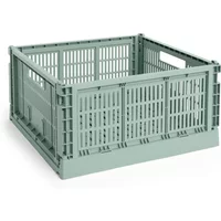 Hay HAY - Colour Crate Korb Square L, 42 x 42 cm, salbeigrün, recycled