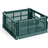 Hay HAY - Colour Crate Korb Square M, 29,5 x 29,5 cm, dunkelgrün, recycled