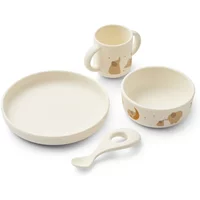 LIEWOOD LIEWOOD - Vivi Silikon Geschirrset, Farm, butterfly / apple blossom (4er-Set)