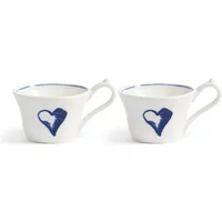 &klevering &klevering - Anouk Tasse, Herz, 100 ml, blau (2er-Set)