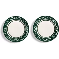 &klevering &klevering - Festivo Teller, Ø 22.5 cm, grün (2er-Set)