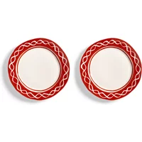 &klevering &klevering - Festivo Teller, Ø 22.5 cm, rot (2er-Set)