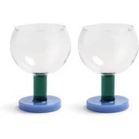 &klevering &klevering - Cantine Coupeglas, 200 ml, blau / grün (2er-Set)