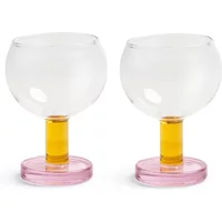 &klevering &klevering - Cantine Coupeglas, 200 ml, rosa / gelb (2er-Set)