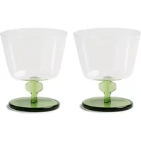 &klevering &klevering - Petal Trinkglas 200 ml, grün (2er-Set)