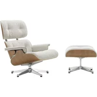 Vitra Vitra - Lounge Chair & Ottoman, poliert, Kirsche natur, Nubia, crème / sand (neue Maße)