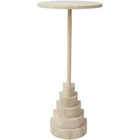 AYTM AYTM - Solum Beistelltisch Ø 32 x H 67 cm, sand / travertin